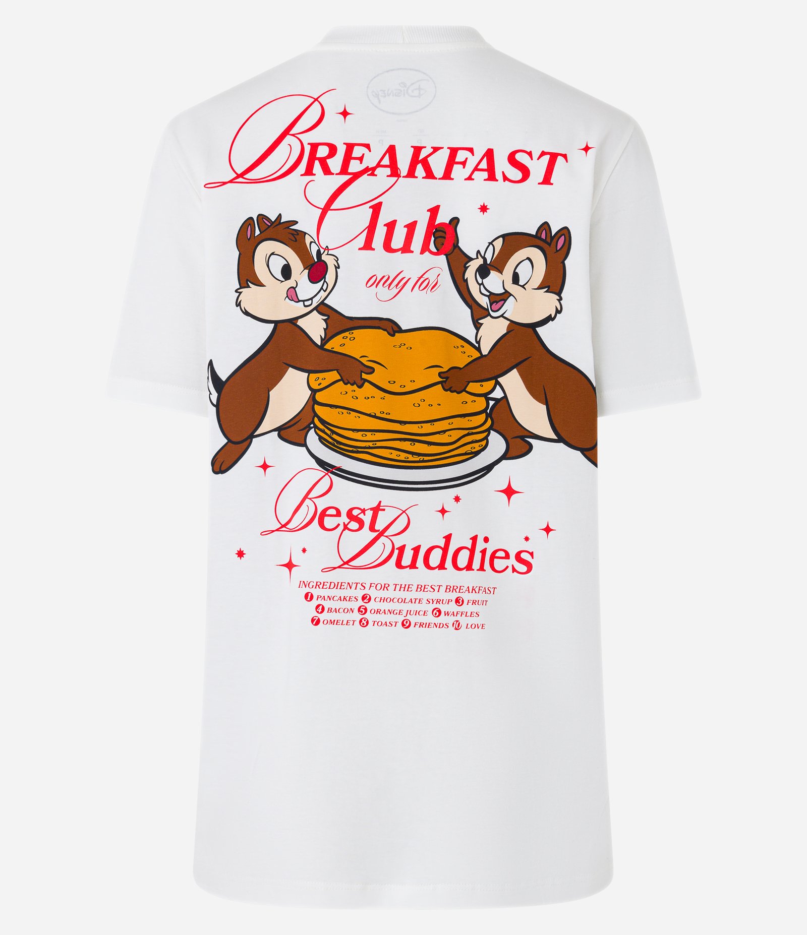 Camiseta Alongada em Algodão com Tico e Teco Breakfast Estampados Branco 6