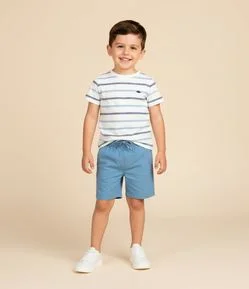 Bermuda Infantil em Linho com Bolsinho - Tam 1 a 5 Anos