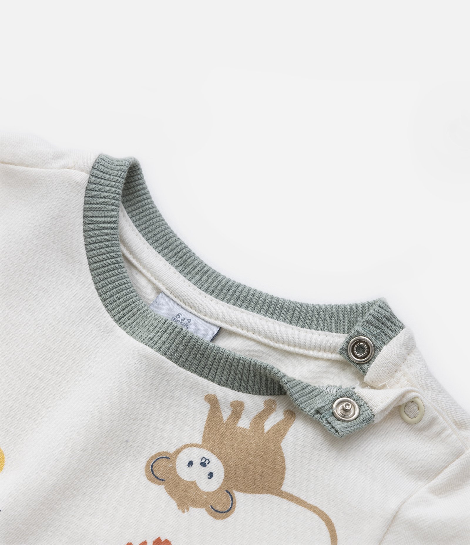 Macaquinho Curto Infantil com Estampa de Bichinhos - Tam 0 a 18 meses Off White 4