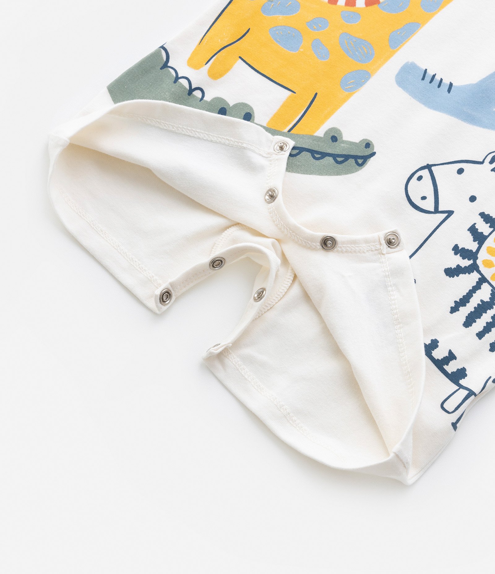 Macaquinho Curto Infantil com Estampa de Bichinhos - Tam 0 a 18 meses Off White 6