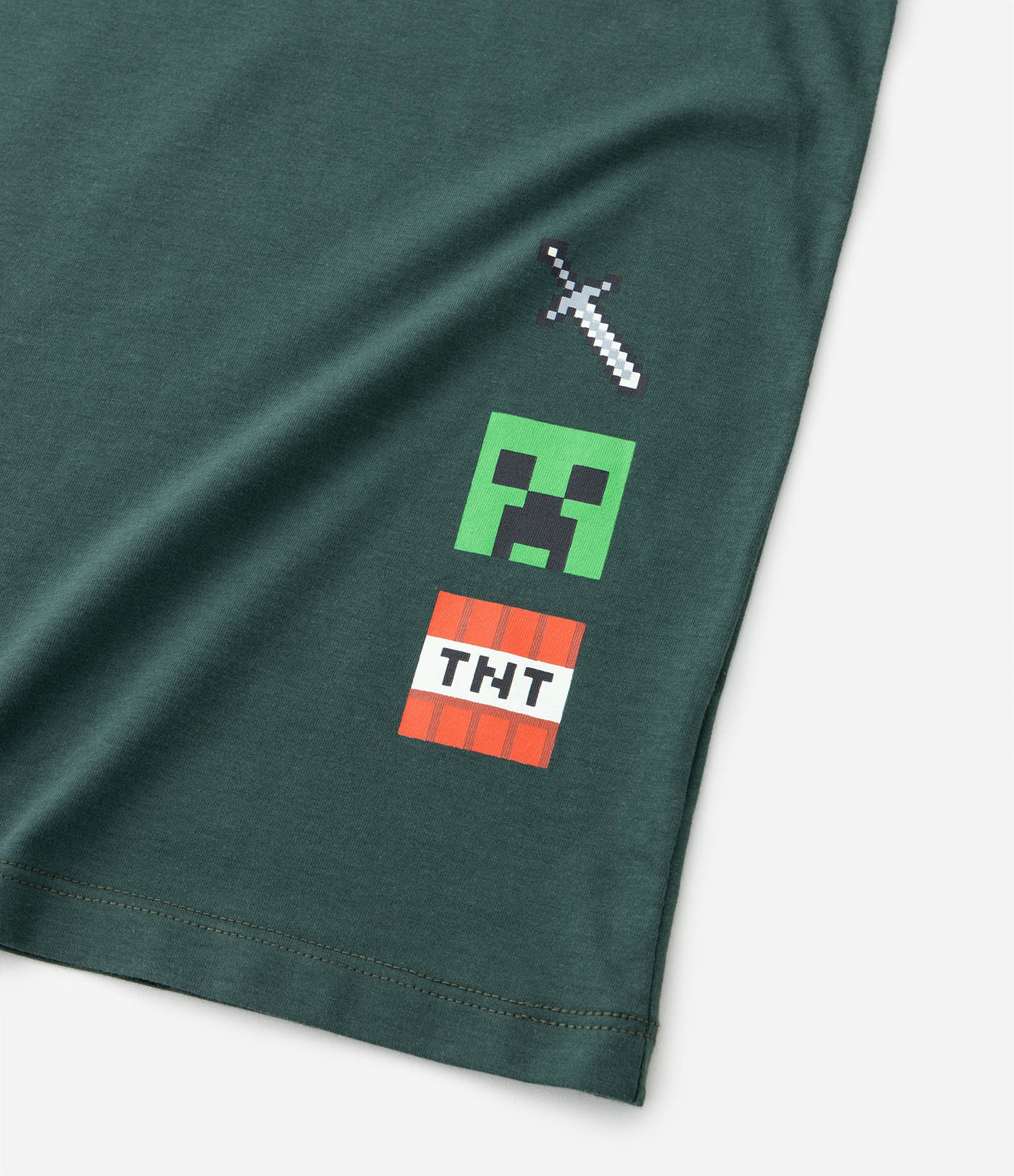 Pijama Infantil Longo em Algodão Estampa Minecraft - Tam 5 a 14 anos Verde 7