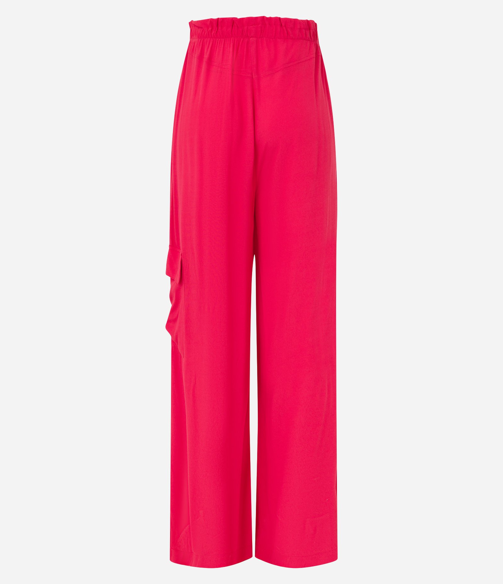 Calça Fluida em Viscose com Bolso Cargo Lateral Vermelho Coral 6