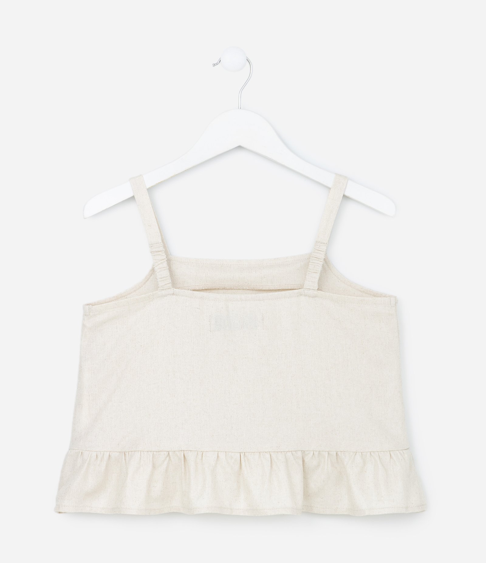 Blusa Infantil em Viscolinho com Babadinho - Tam 5 a 14 Anos Bege 2