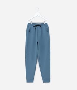Calça Infantil em Fleece com Bolsos e Zíper - Tam 5 a 14 Anos