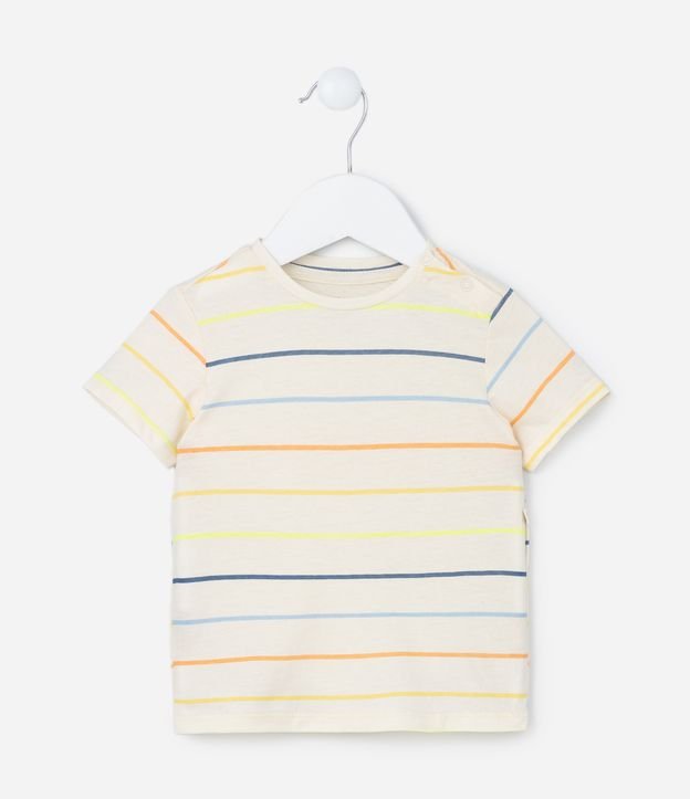 Conjunto Infantil com Estampado Listrinhas e Bolsinhos Frontais e Chapéu