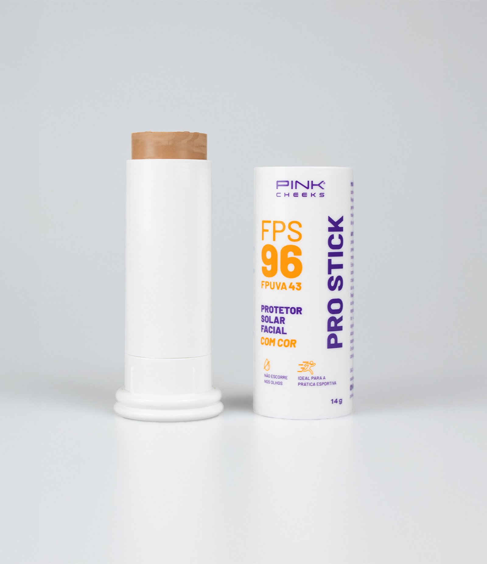 Protetor Solar Facial Multifuncional Pro Stick FPS96 PRO15 Pink Cheeks 14g 1