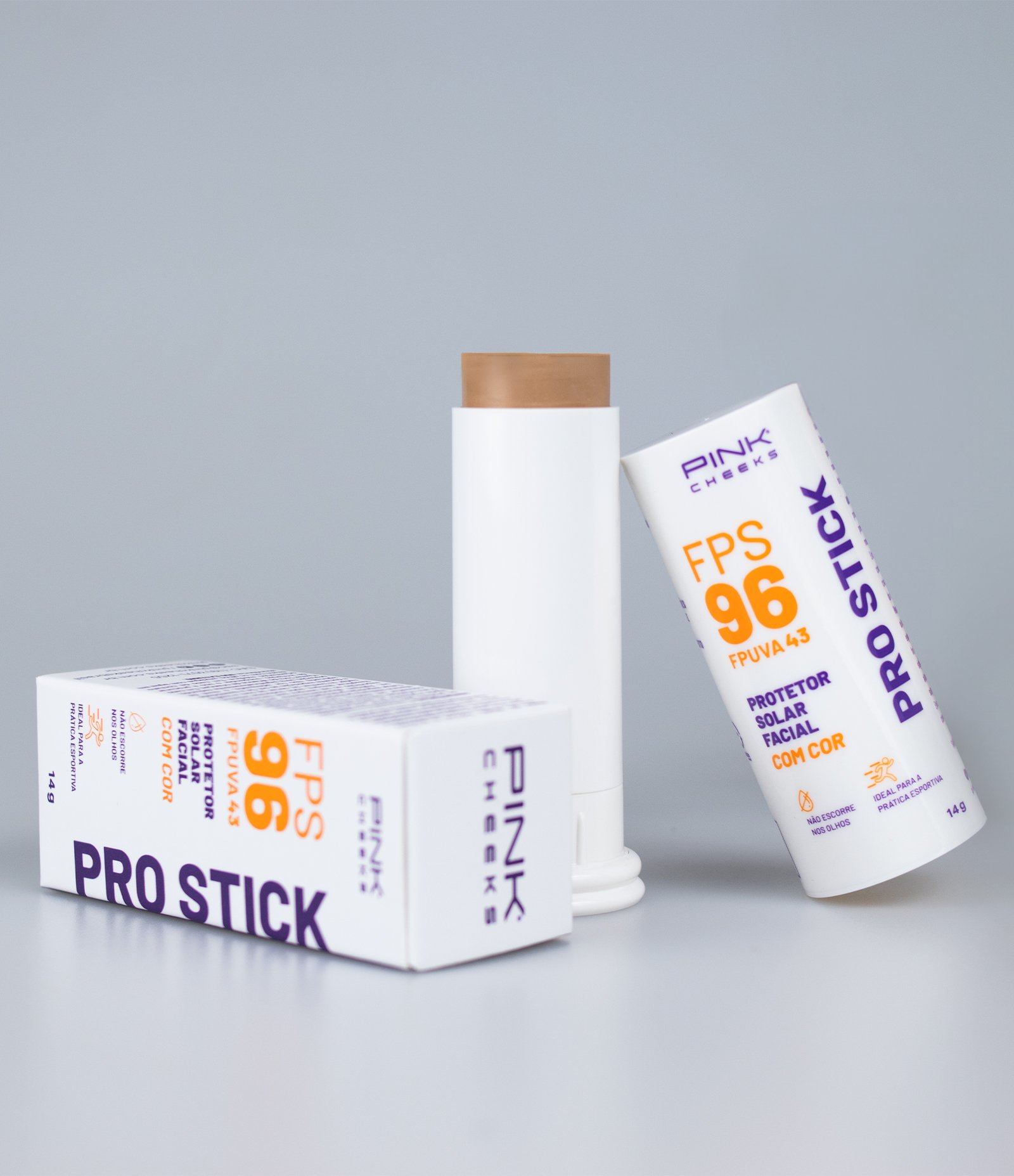 Protetor Solar Facial Multifuncional Pro Stick FPS96 PRO15 Pink Cheeks 14g 2
