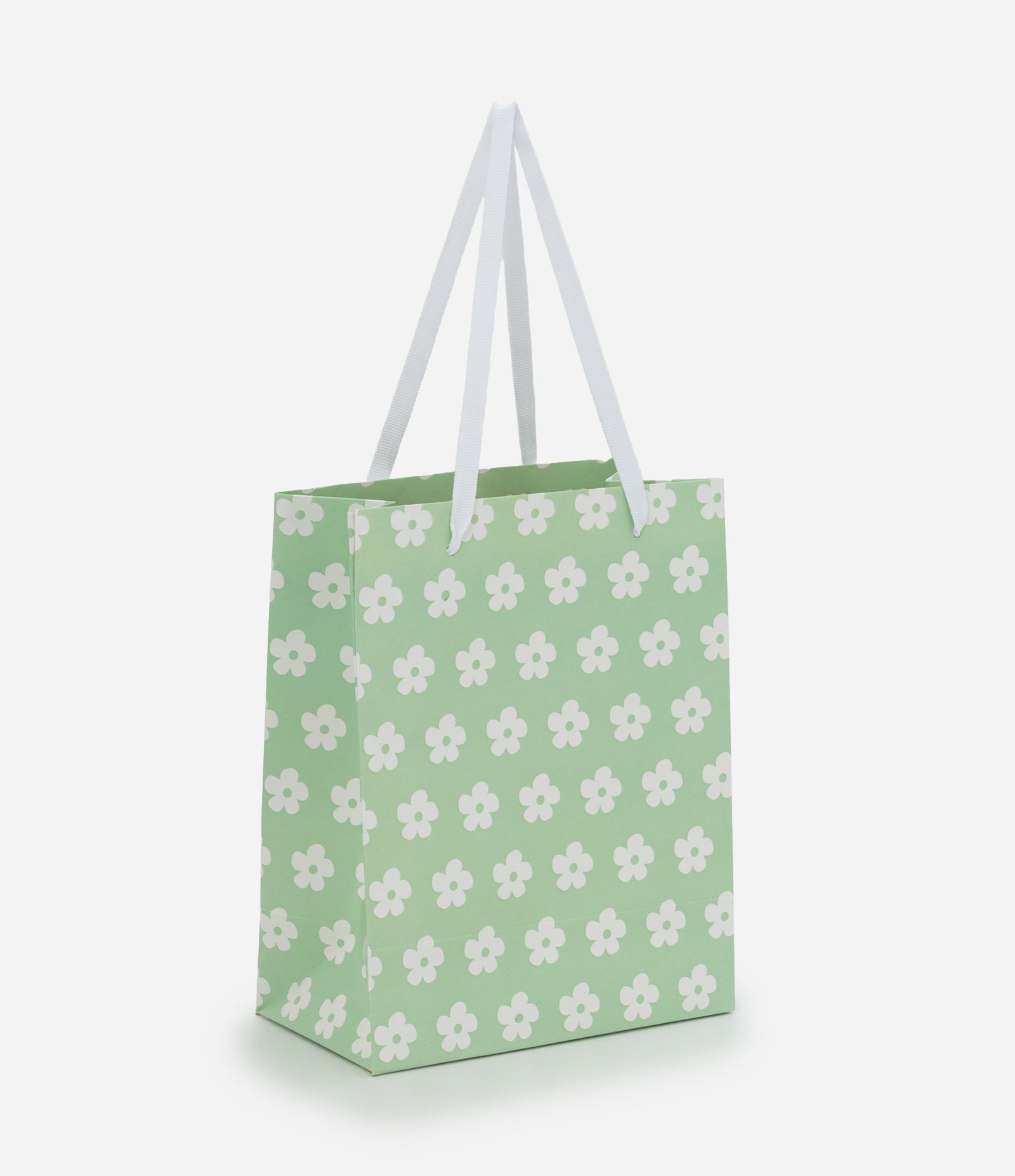 Embalagem de Presente Pequena com Estampa de Flores Verde 1