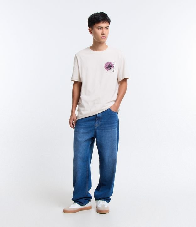 Calça Baggy em Jeans com Bolsos