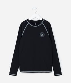 Camiseta Infantil com Proteção UV Estampa Surfing School - Tam 5 a 14 anos