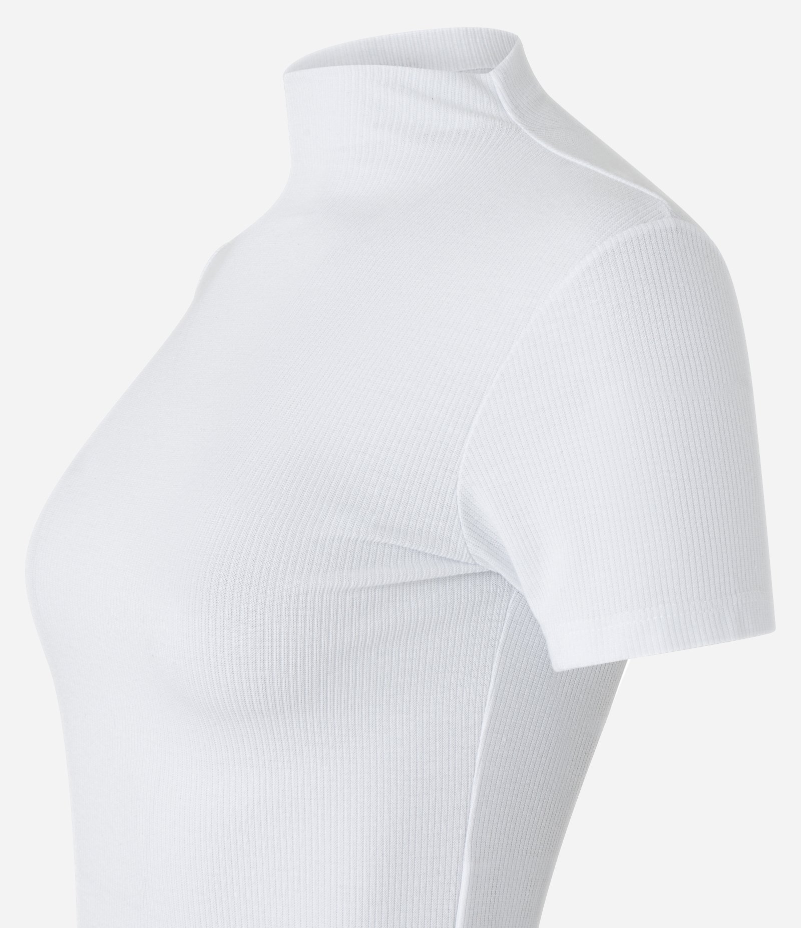 Blusa em Ribana com Golinha Alta Inteira Branco 4
