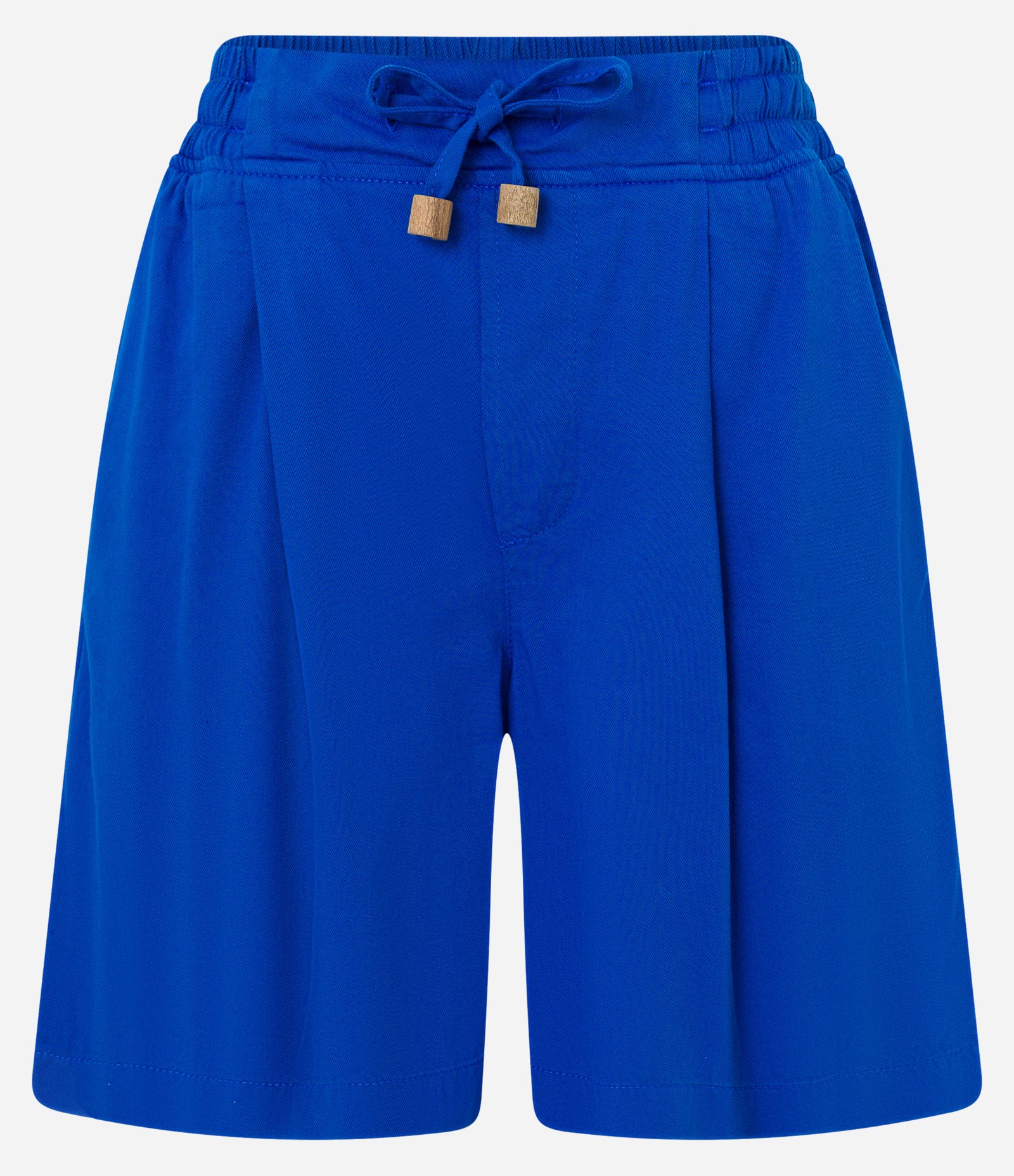 Short Longo em Sarja com Pregas e Amarração com Miçangas Azul 5