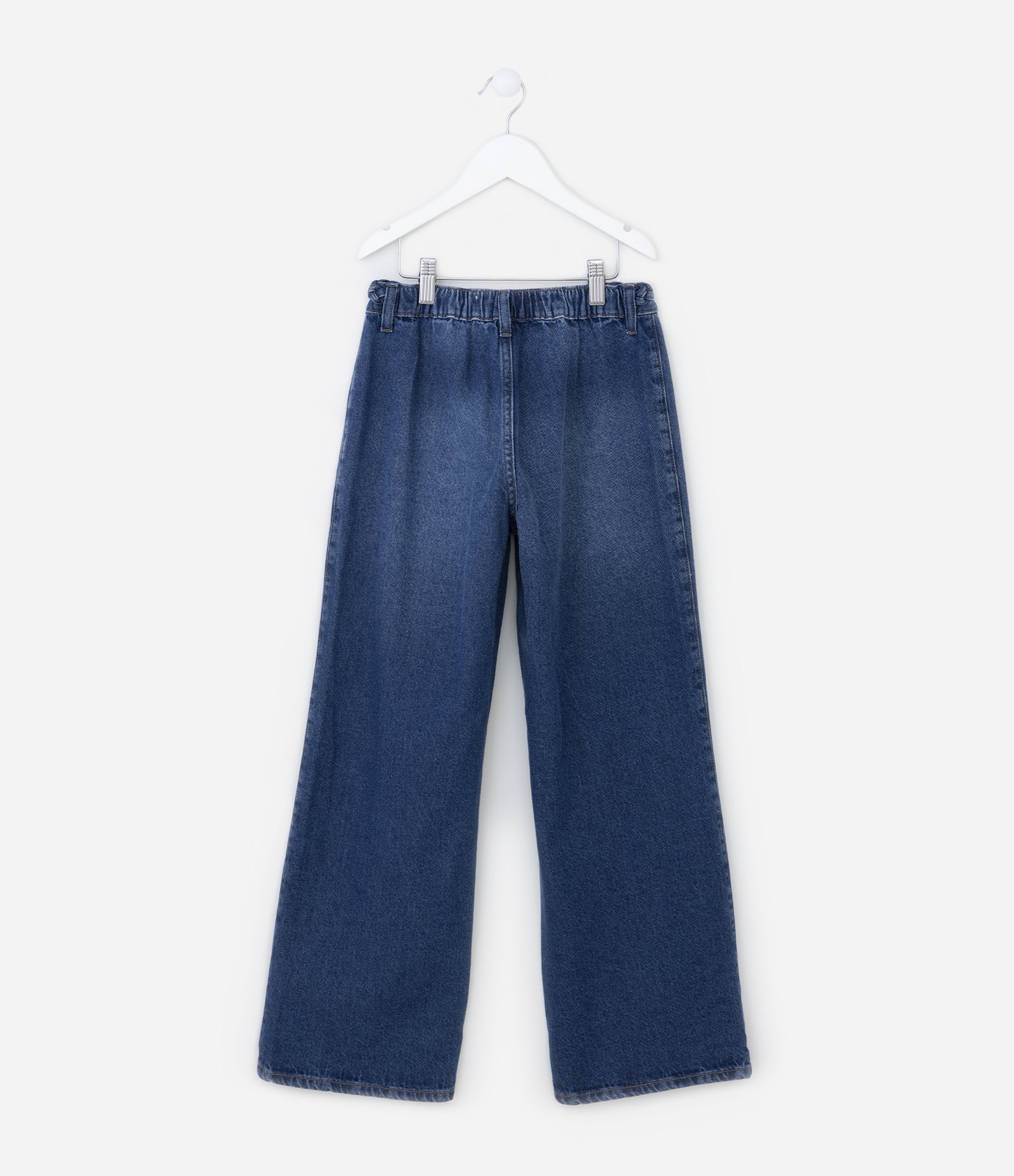 Calça Reta Infantil em Jeans com Cós Trançado - Tam 5 a 14 Anos Azul 2