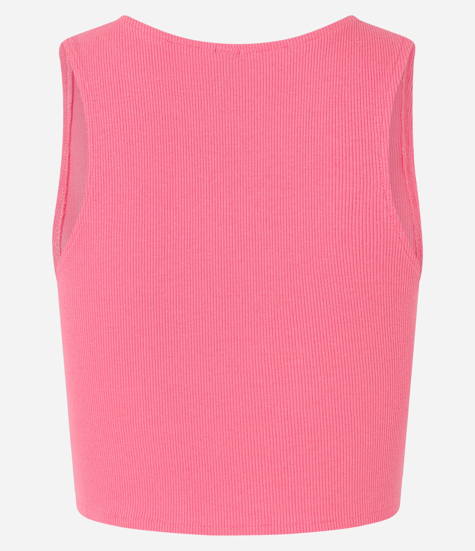 Blusa Cropped sem Manga em Algodão com Textura Canelada Rosa Confetti 7