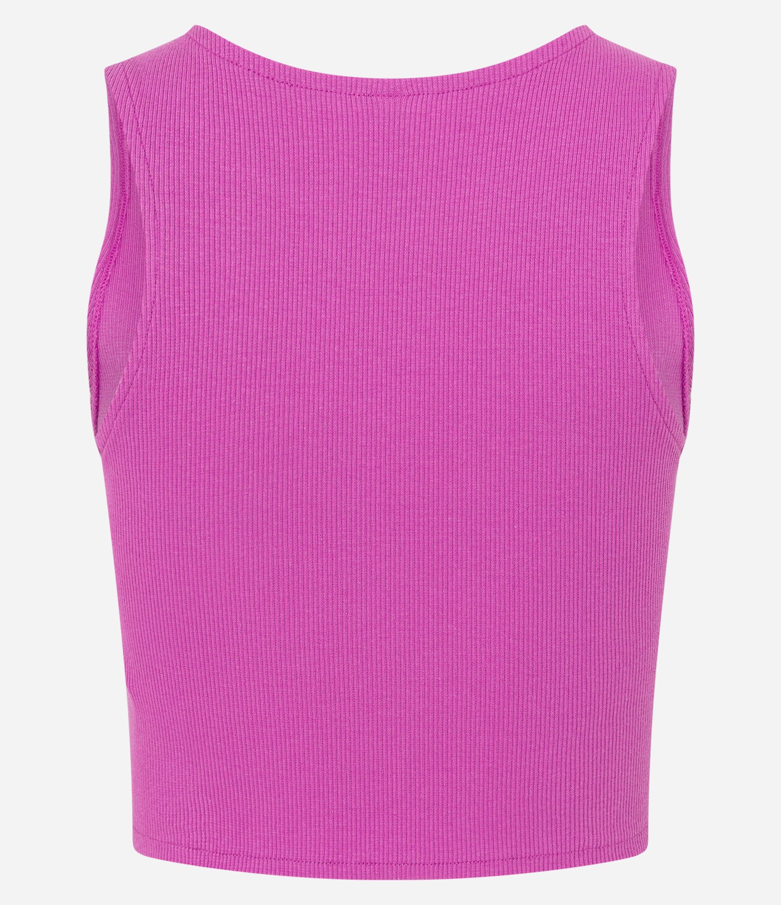 Blusa Cropped sem Manga em Algodão com Textura Canelada Rosa 7