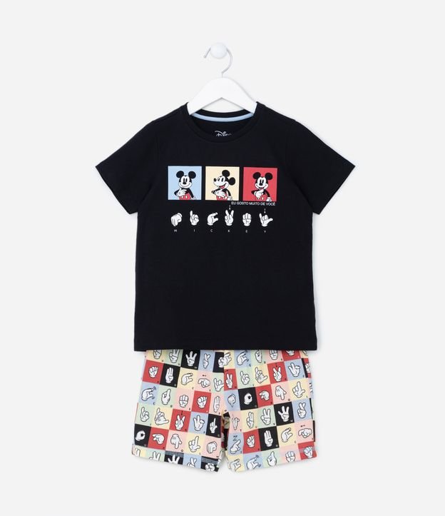 Pijama Infantil em Algodão com Estampa do Mickey - Tam 2 a 10 Anos