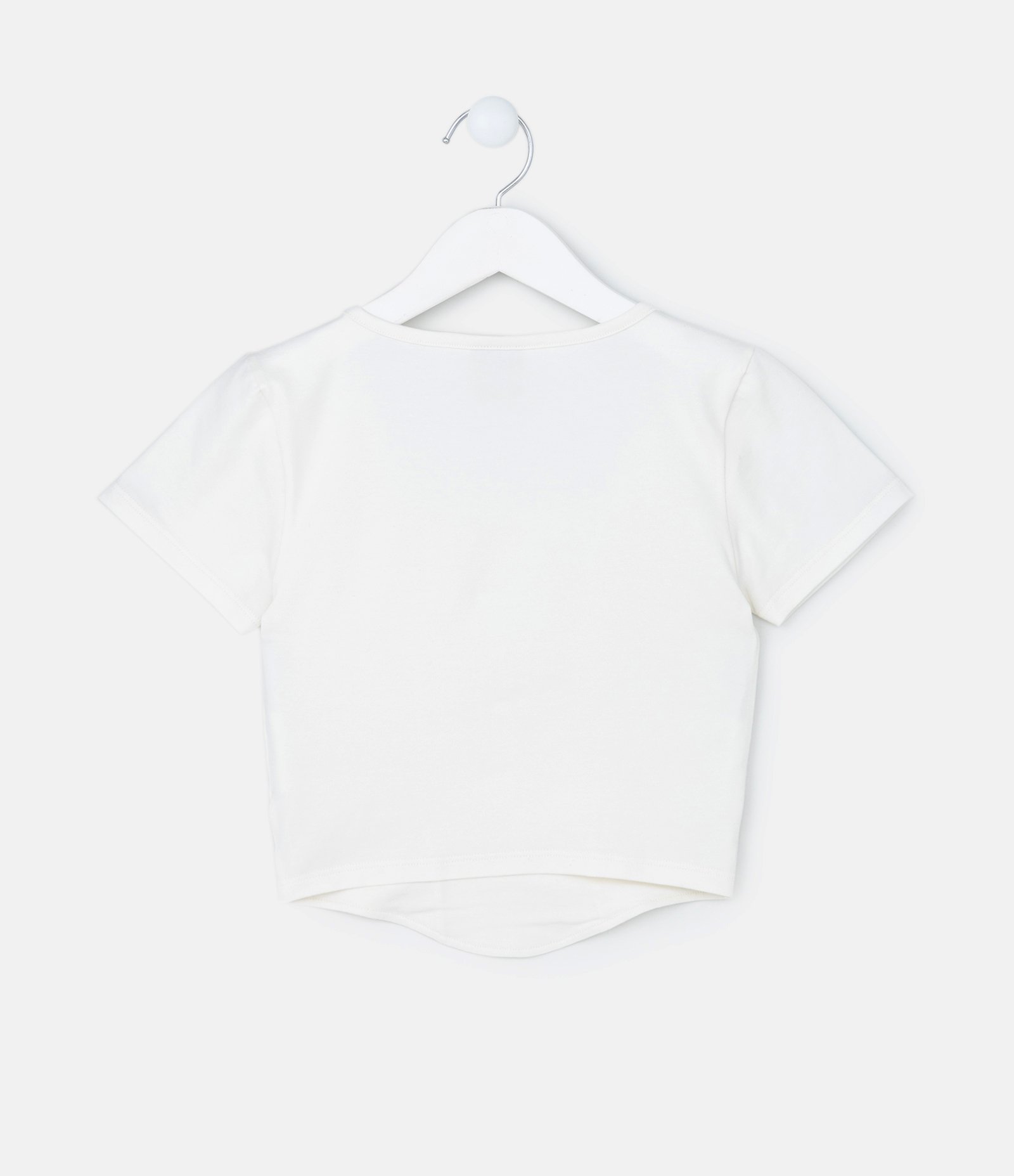 Blusa Cropped Infantil com Bordado de Lacinho - Tam 7 a 14 Anos Branco Neve 2