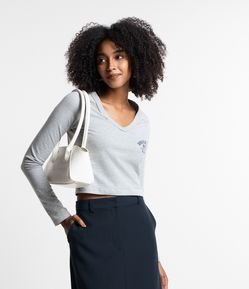 Blusa em Ribana com Bordado Brooklyn NYC