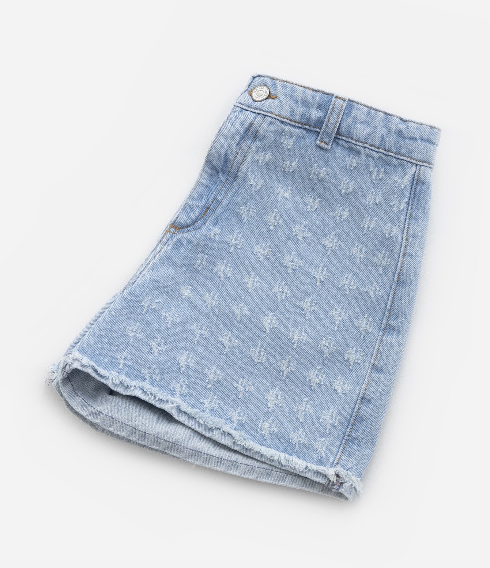 Short Infantil em Jeans com Puídos e Barra a Fio - Tam 5 a 14 Anos Azul 5