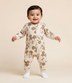 Macacão Infantil em Suedine com Estampa do Mickey  - Tam 0 a 18 meses