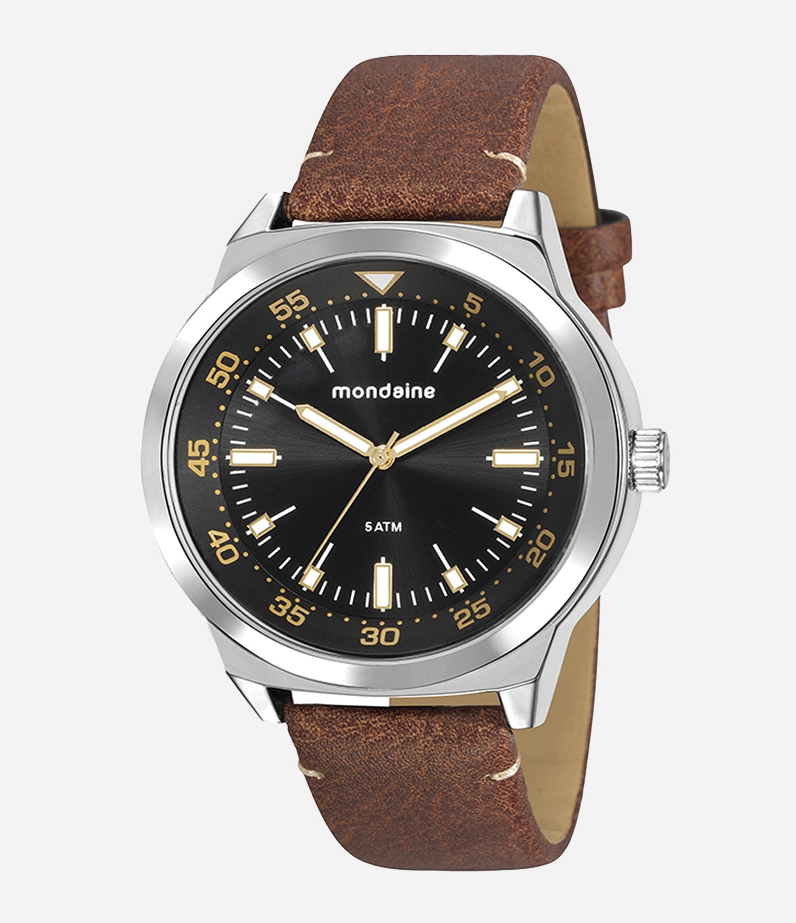 Kit Relógio Mondaine Masculino Analógico  Marrom 1