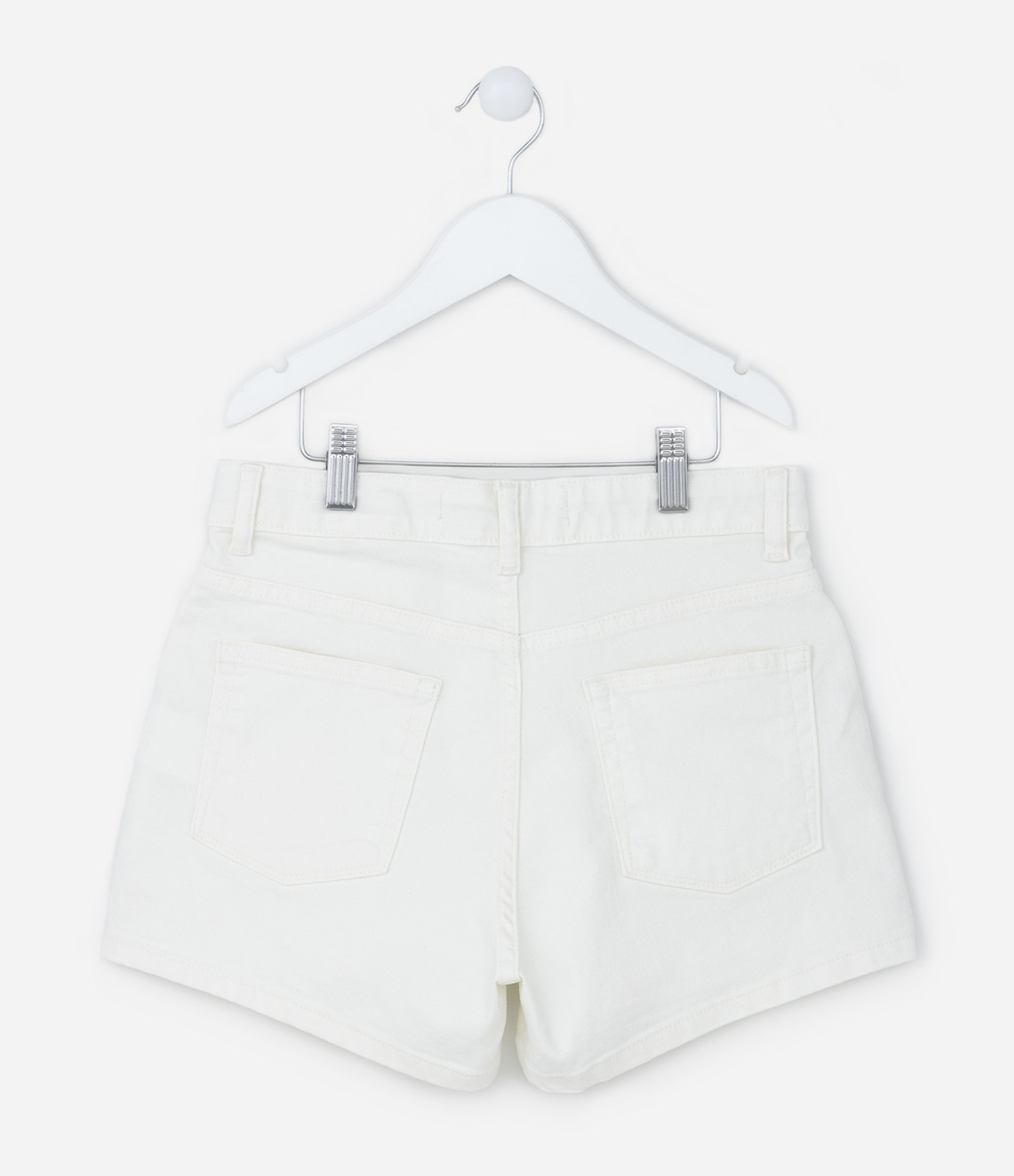 Short Infantil em Sarja com Cintura Alta - Tam 5 a 14 Anos Branco Neve 2