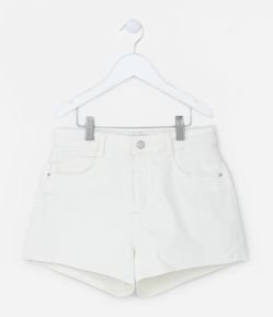 Short Infantil em Sarja com Cintura Alta - Tam 5 a 14 Anos