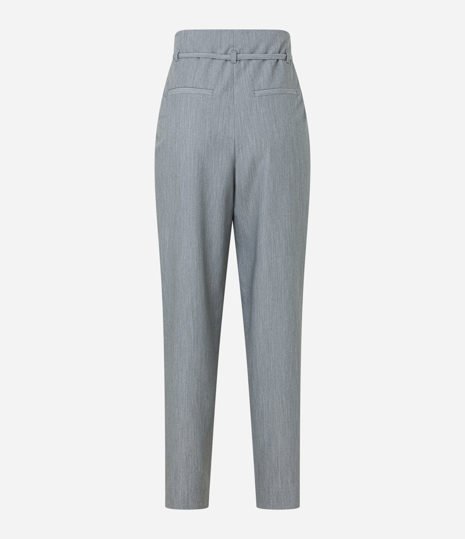 Calça Cenoura Alfaiatada com Amarração no Cós e Pregas Cinza 7