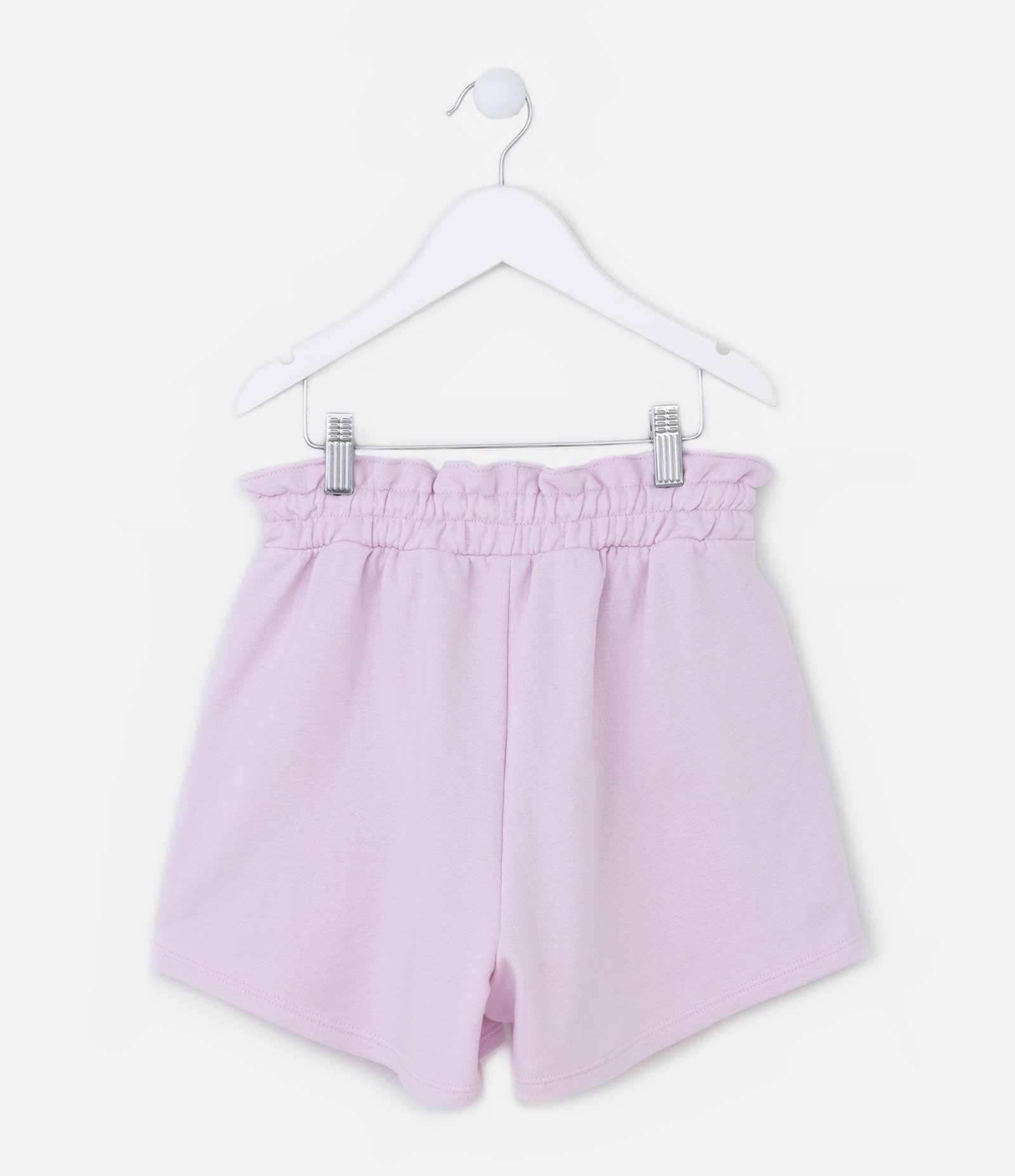 Short Clochard Infantil em Moletinho com Bolso - Tam 5 a 14 Anos Rosa 2