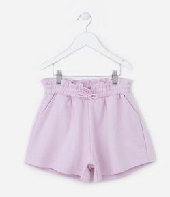 Short Clochard Infantil em Moletinho com Bolso - Tam 5 a 14 Anos