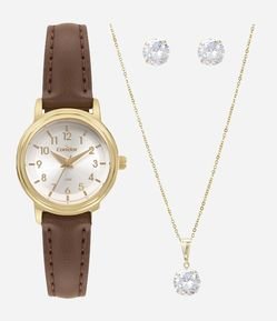 Kit Relógio Condor Feminino Analógico 