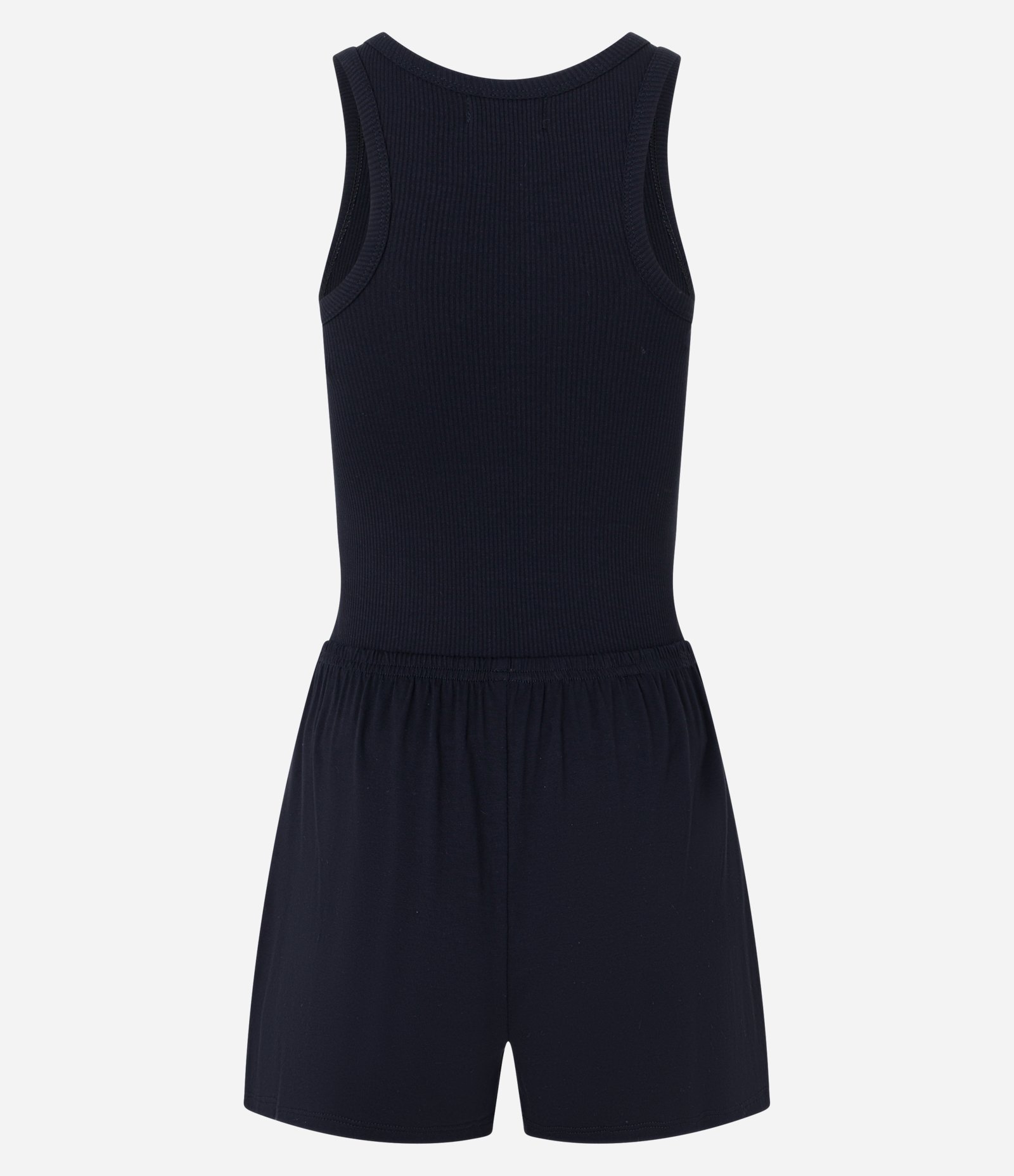 Pijama Short Doll em Ribana com Botões Preto 6