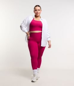 Calça Legging Esportiva em Interlock com Cós Alto Curve e Plus Size