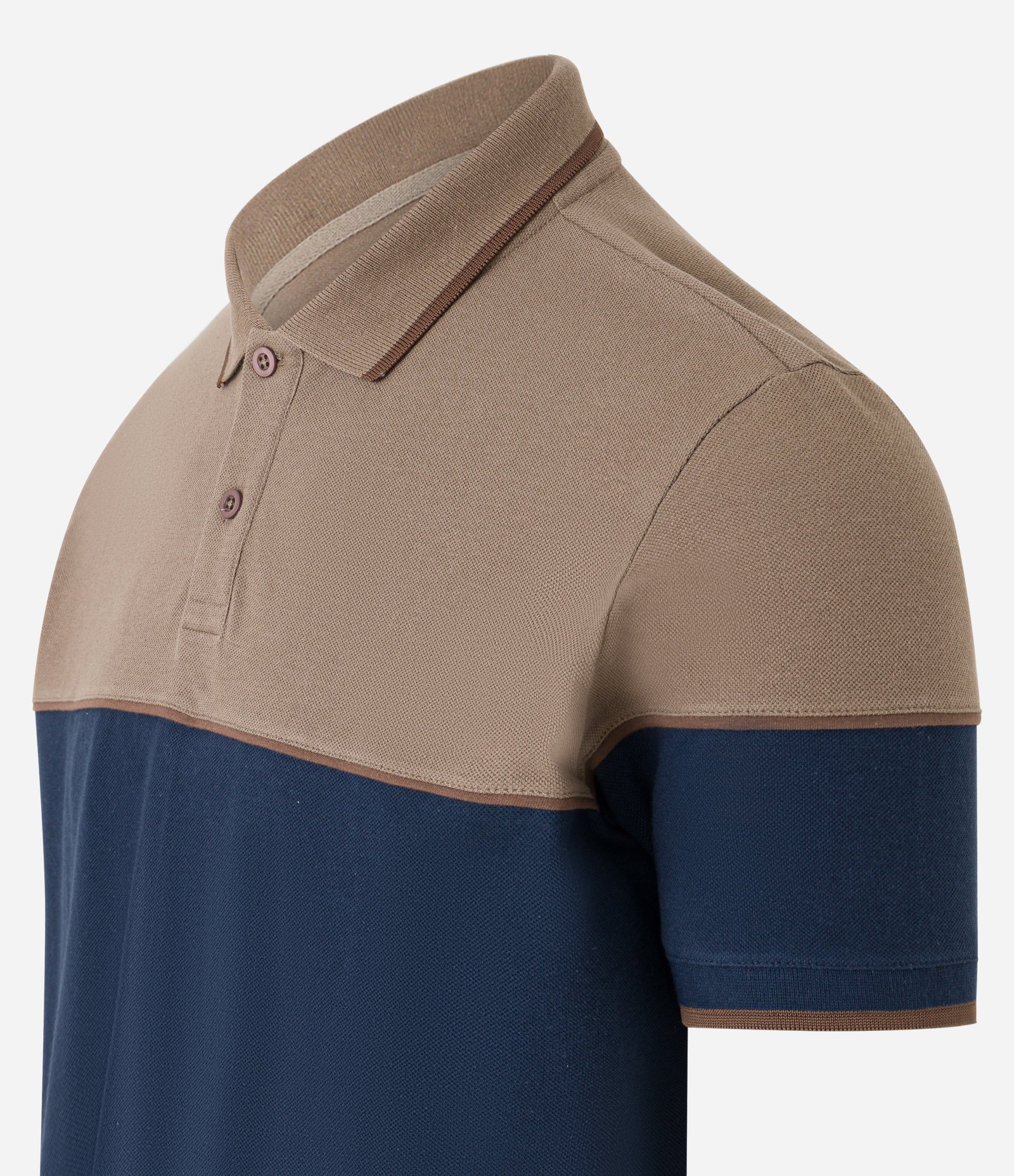 Camisa Polo Regular em Malha Piquet com Blocos de Cor e Friso Contrastante 7