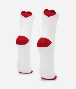 Meia Cano Alto sem Costura com Detalhe de Coração