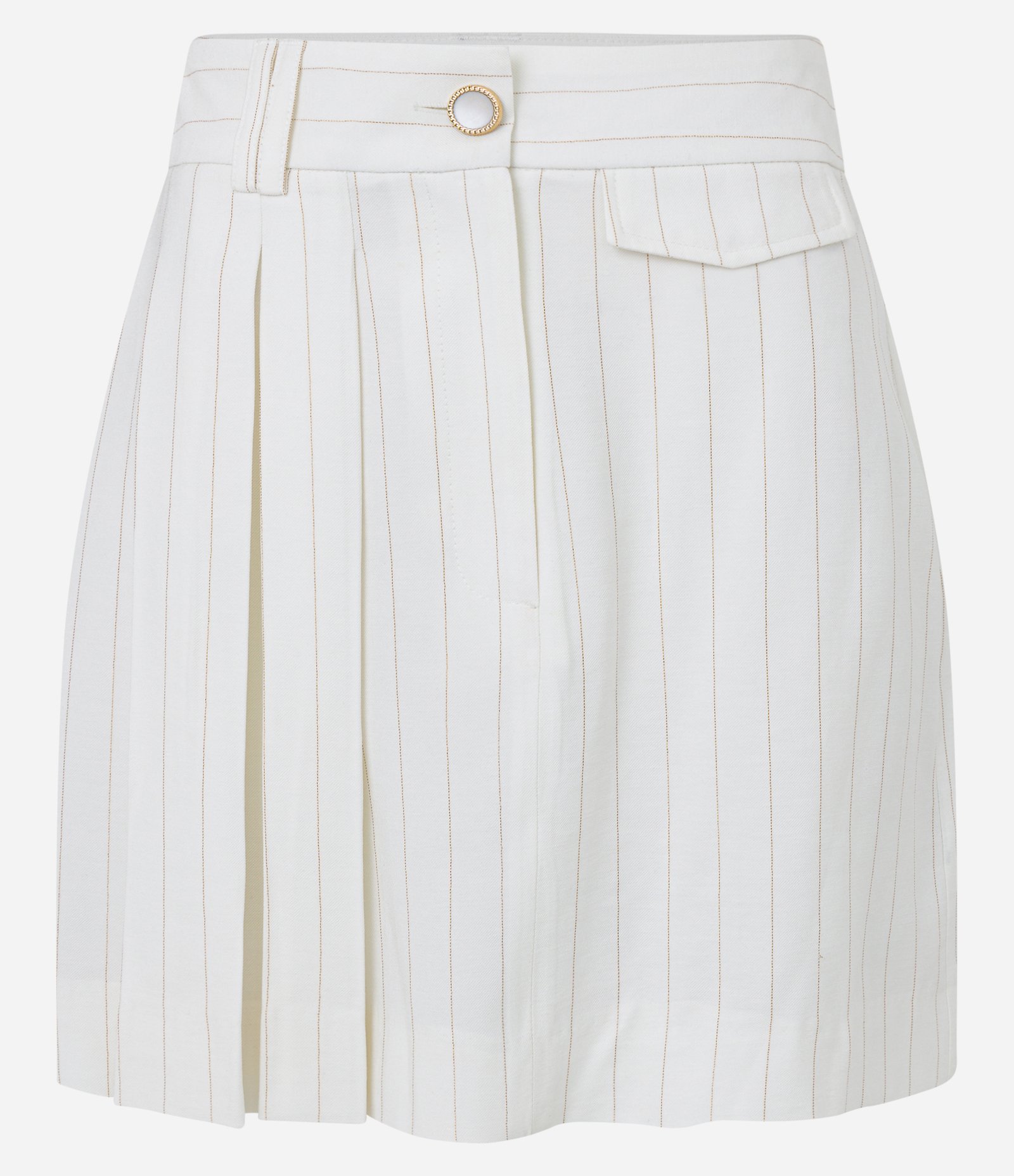 Saia em Viscose com Pregas e Detalhes em Fio Metalizado Branco Neve 4