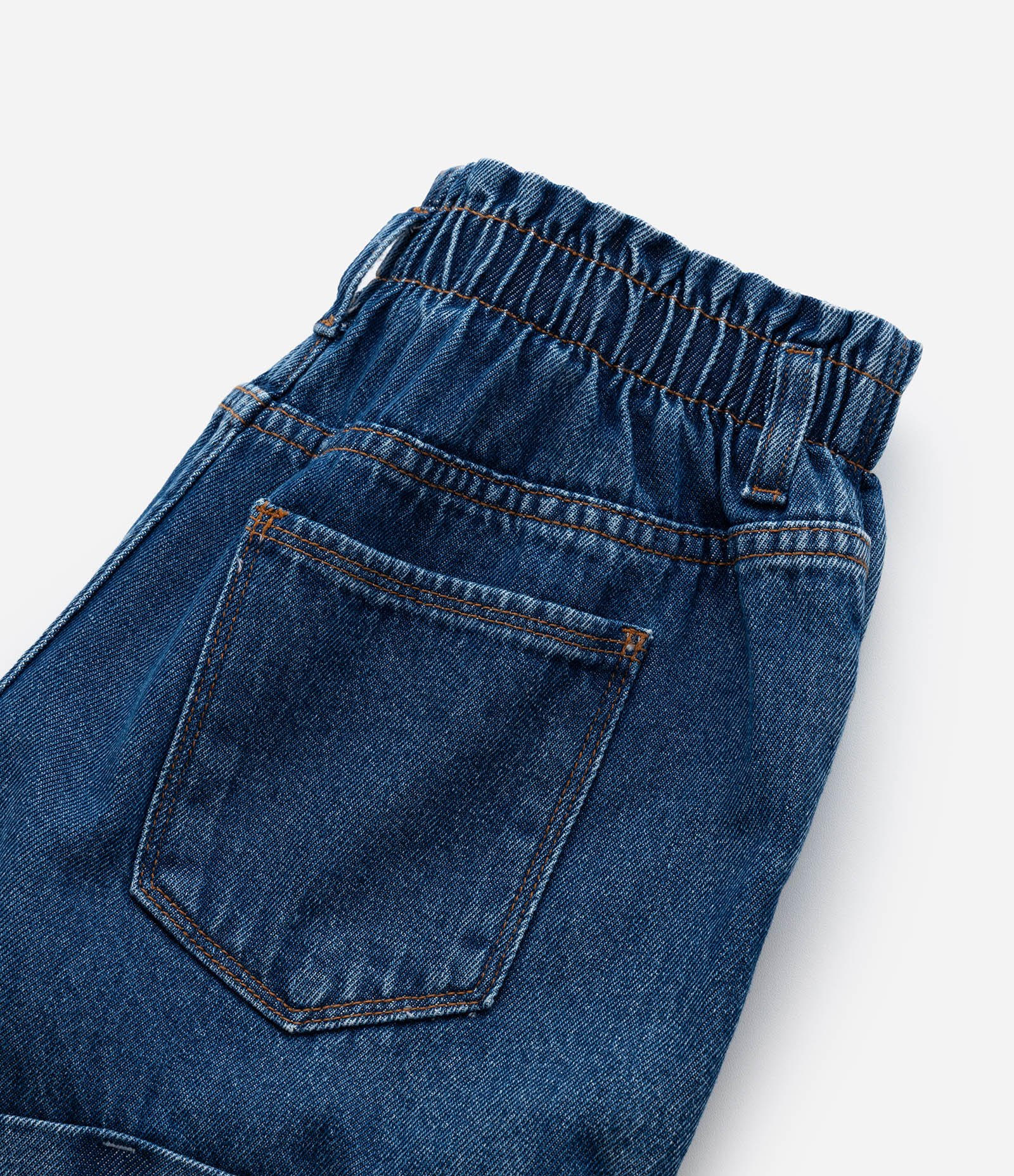 Short Clochard Infantil em Jeans com Barra Dobrada - Tam 5 a 14 Anos Azul Escuro 6