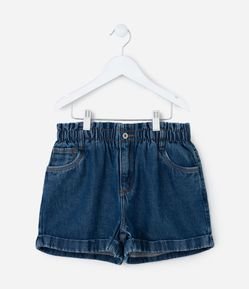 Short Clochard Infantil em Jeans com Barra Dobrada - Tam 5 a 14 Anos