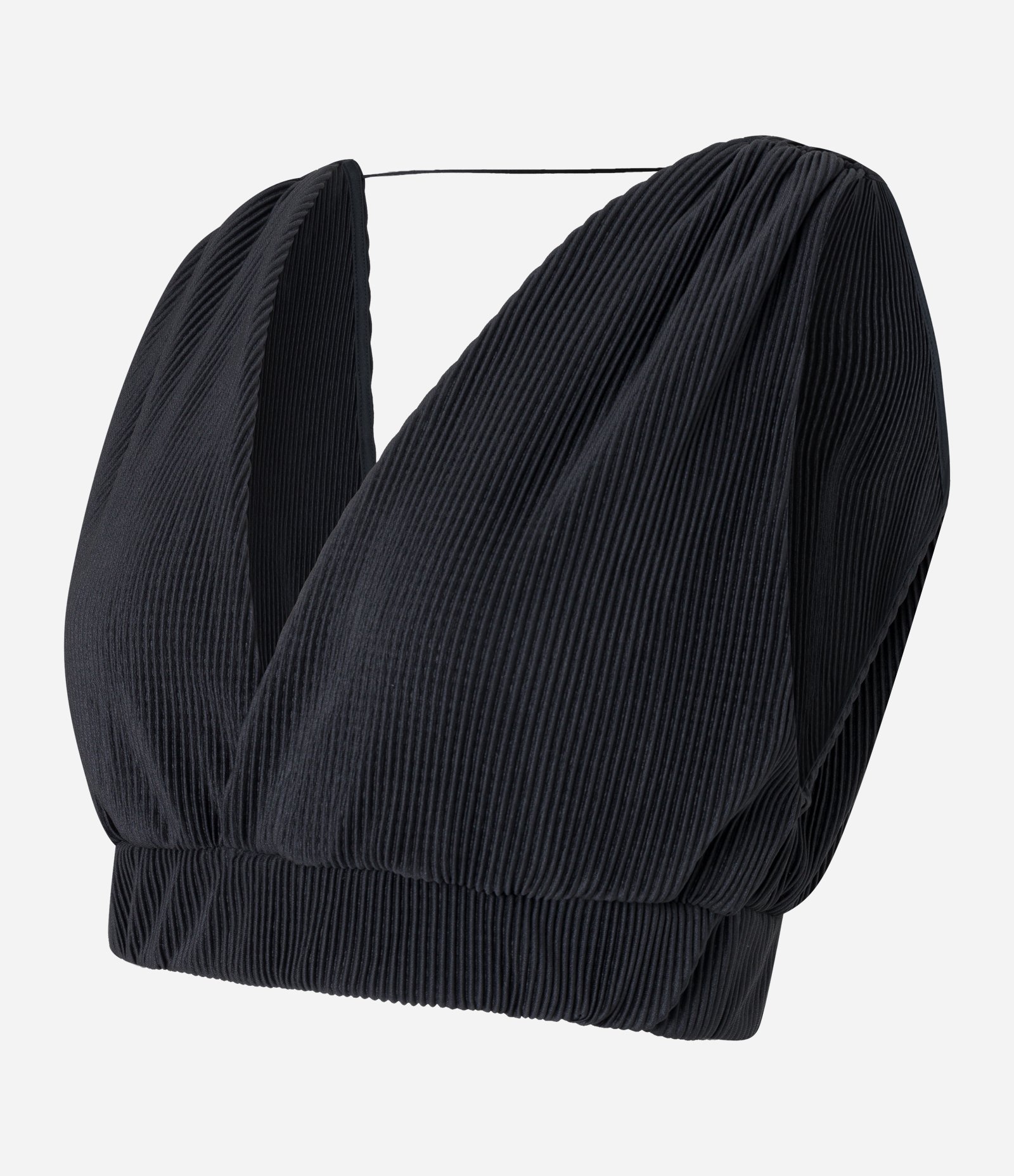 Blusa Cropped com Alças Largas e Elástico na Cintura Preto 5