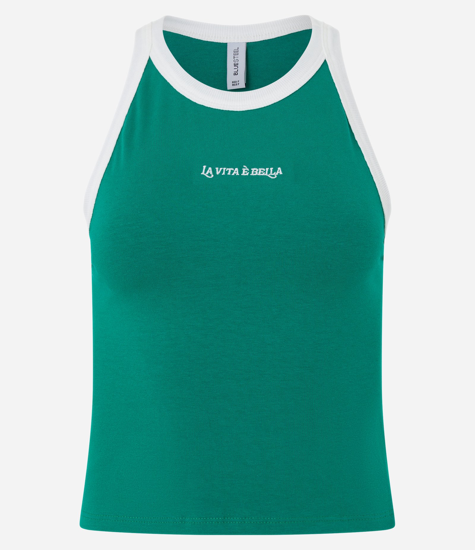 Regata em Algodão com Bordado La Vita é Bella Verde 5