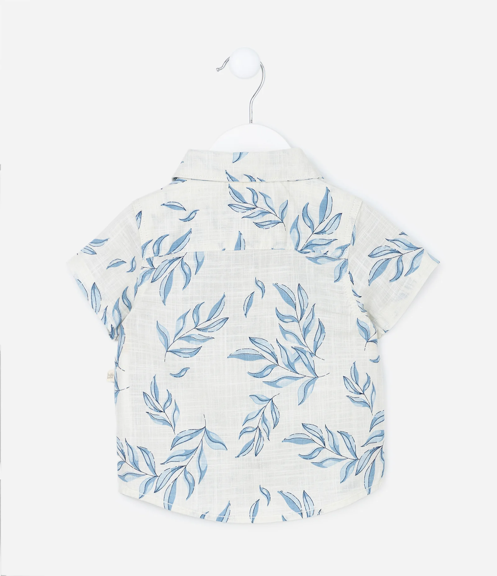 Camisa Infantil com Estampa de Folhagem e Bolsinho - Tam 0 a 18 meses Bege 2
