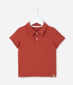Camiseta Polo Infantil Texturizada - Tam 1 a 5 anos