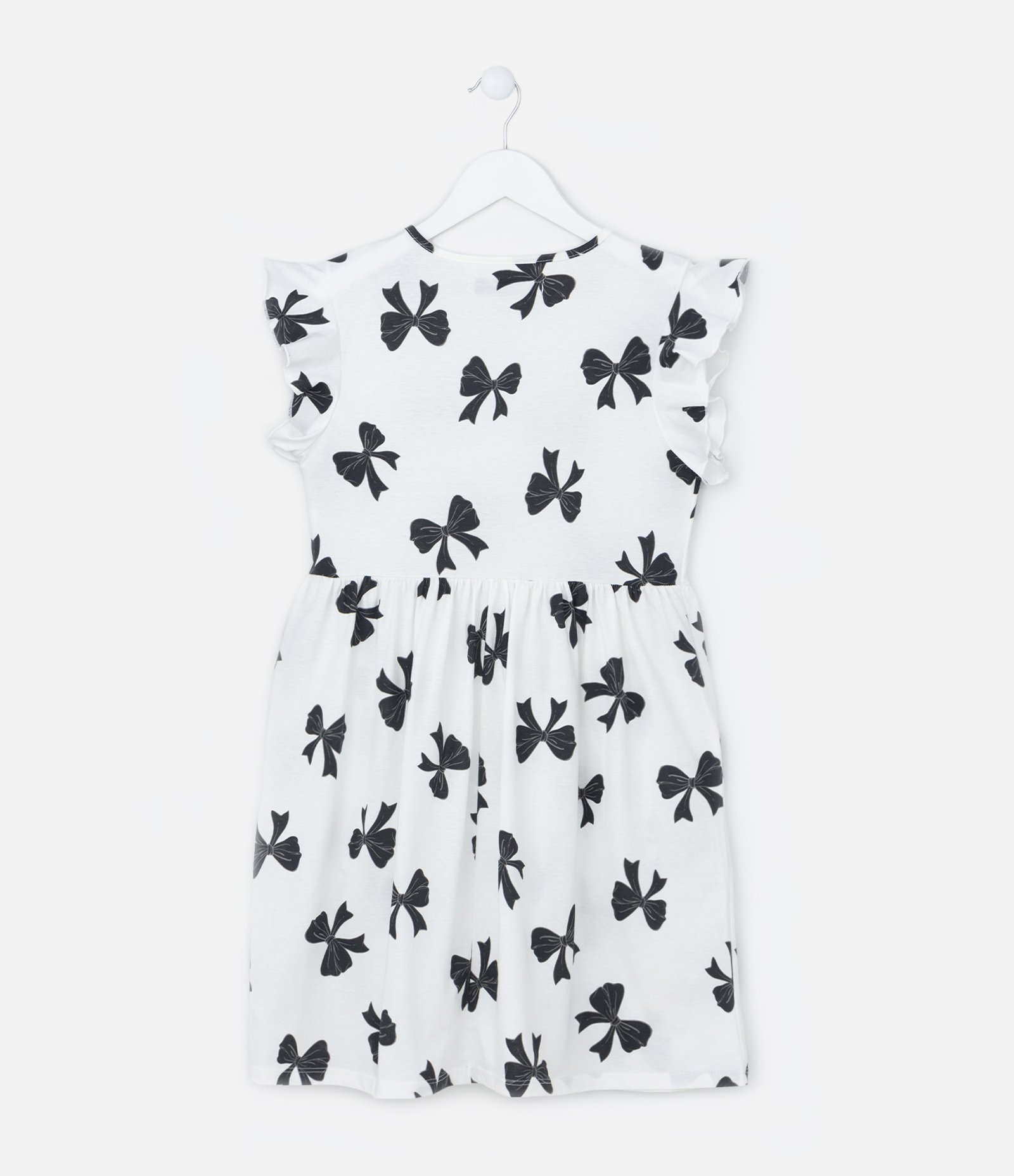 Vestido Infantil em Algodão com Estampa de Laços - Tam 5 A 14 Anos Branco Neve 2