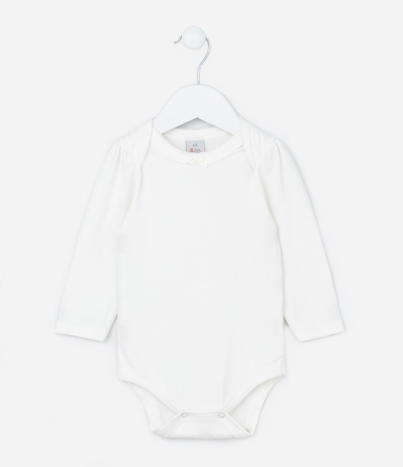 Body Infantil com Picueta e Lacinho na Gola - Tam  0 a 18 meses Branco 1