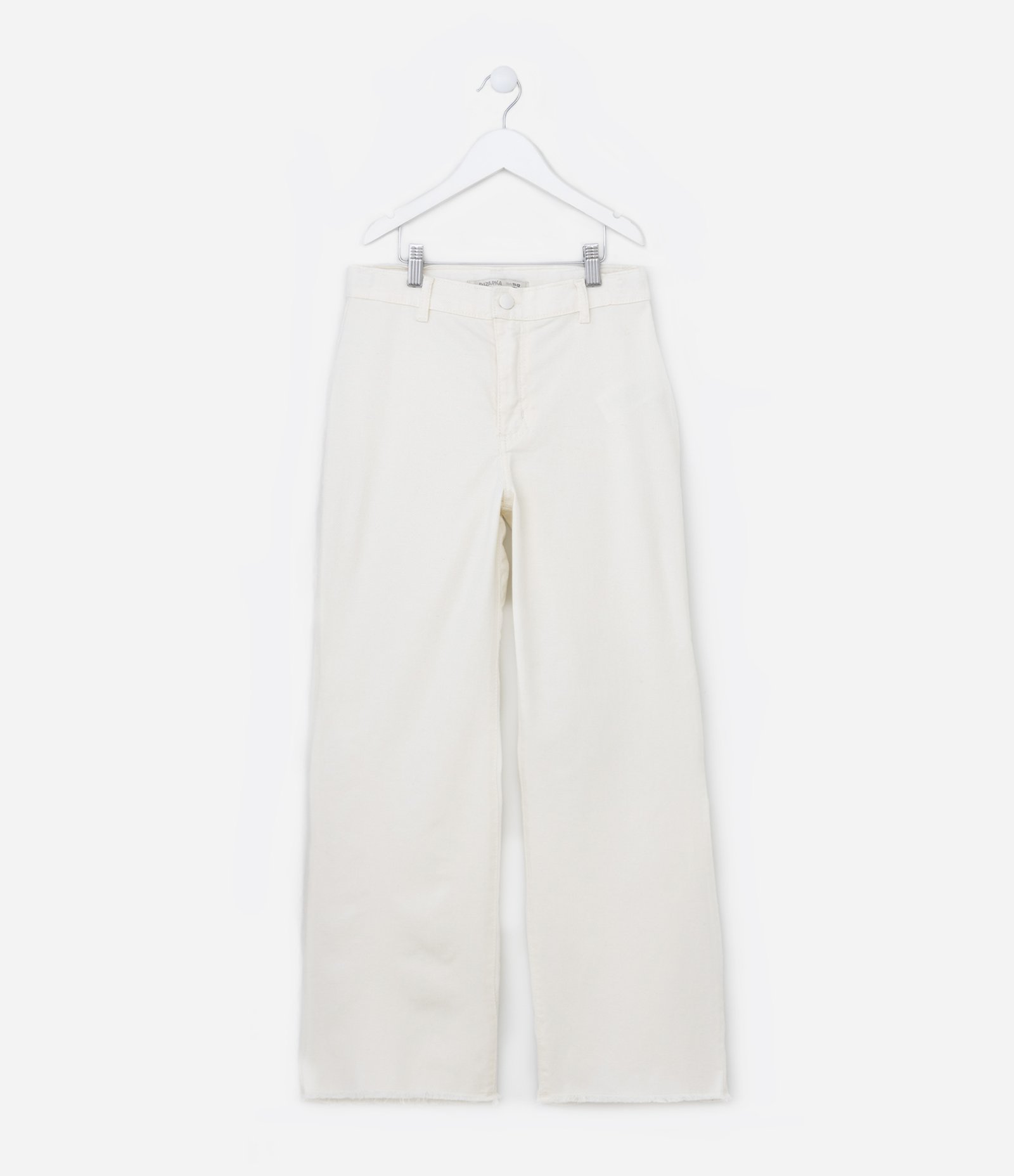 Calça Wide Leg Infantil em Jeans - Tam 5 a 14 Anos Branco Neve 1