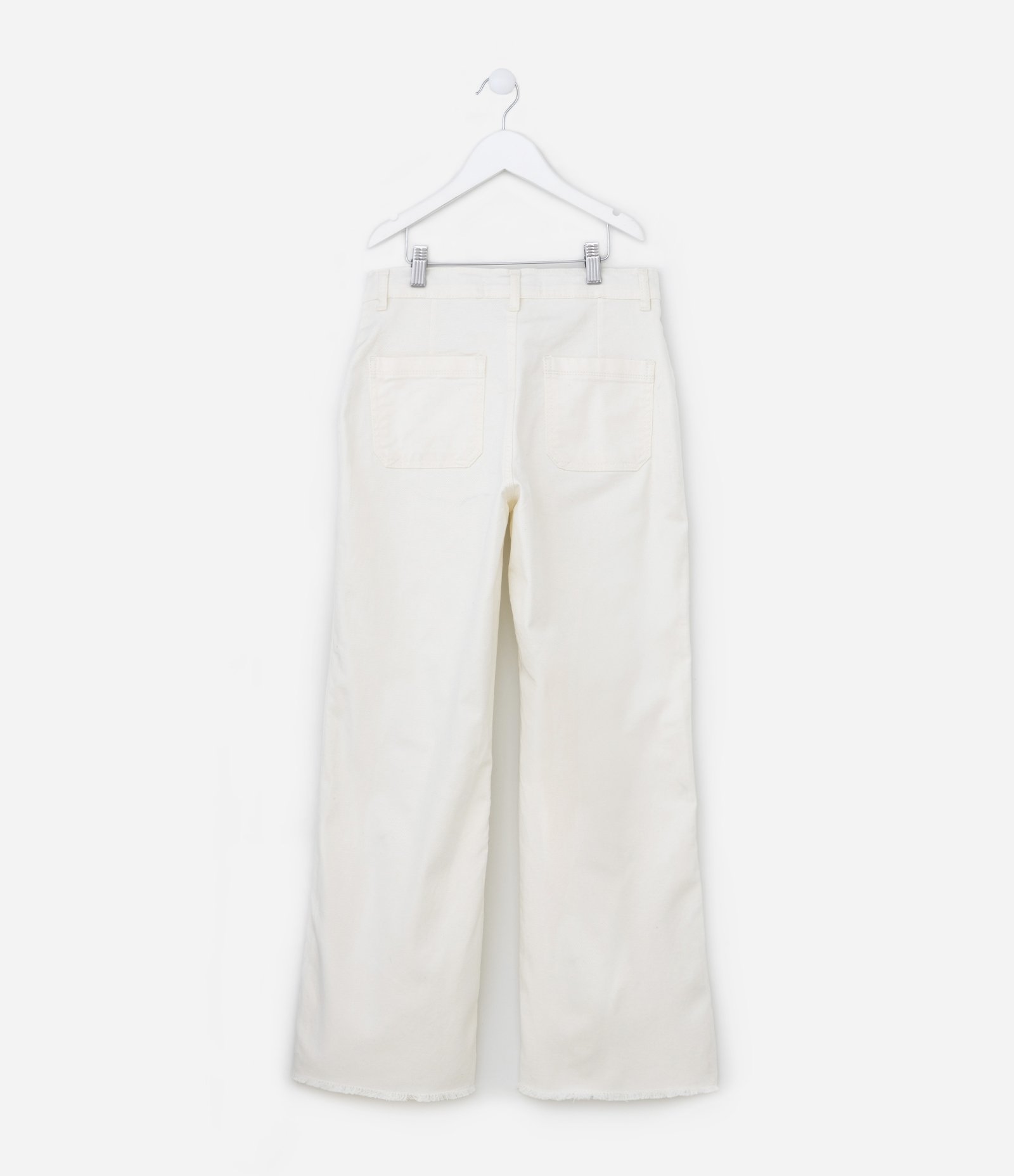 Calça Wide Leg Infantil em Jeans - Tam 5 a 14 Anos Branco Neve 2