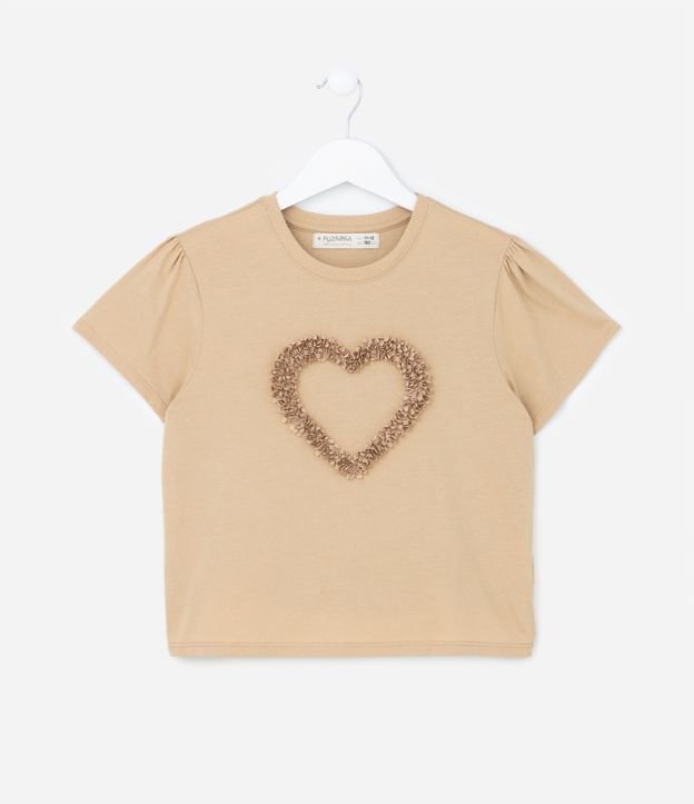 Blusa Infantil com Bordado de Coração - Tam 5 a 14 Anos