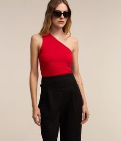 Blusa Ombro Só em Ribana com Textura Canelada