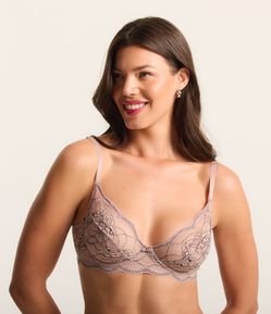 Sutiã sem Bojo com Aro Renda Floral