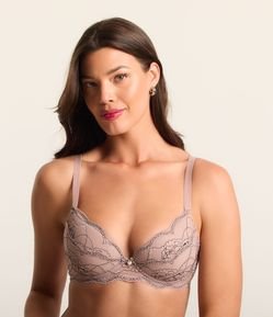 Sutiã Base com Bojo Oco em Renda com Alças Largas